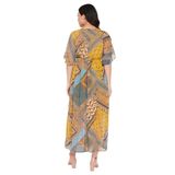 Printed Maxi Dress - Multicolor, XL, Free