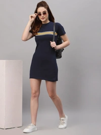 Cotton Printed Short dress - Tuna, M, Free