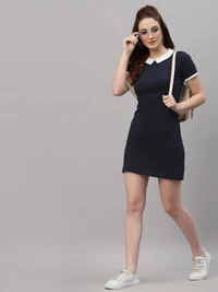 Cotton Printed Short Dress - Tuna, S, Free