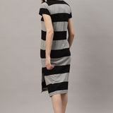 Cotton Stripe Short Dress - Multicolor, XL, Free