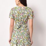 Rayon Floral Printed Dress - Multicolor, S, Free
