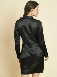 Unique Wrap Dress - Black, M, Free
