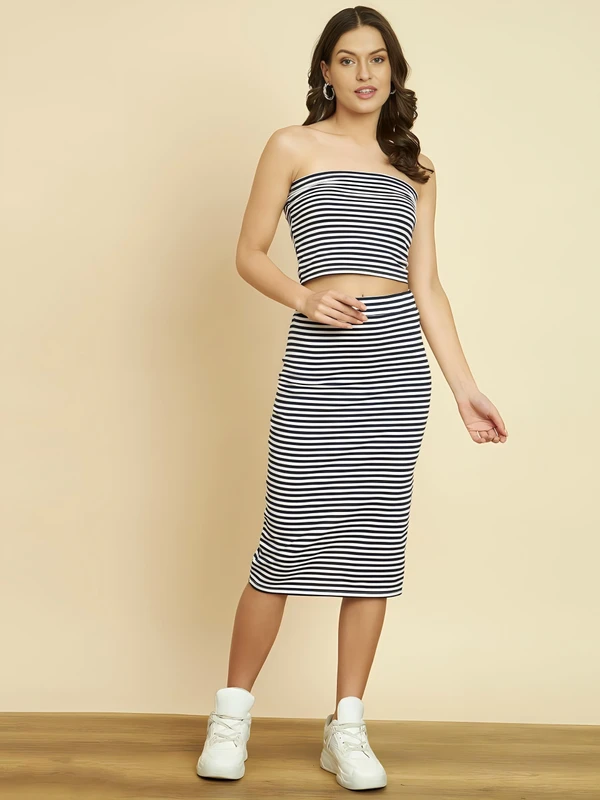 Striped Co-ord Set - Multicolor, XL, Free