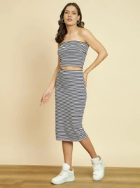 Striped Co-ord Set - Multicolor, M, Free