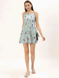 A-line Mini Dress - Multicolor, S, Free