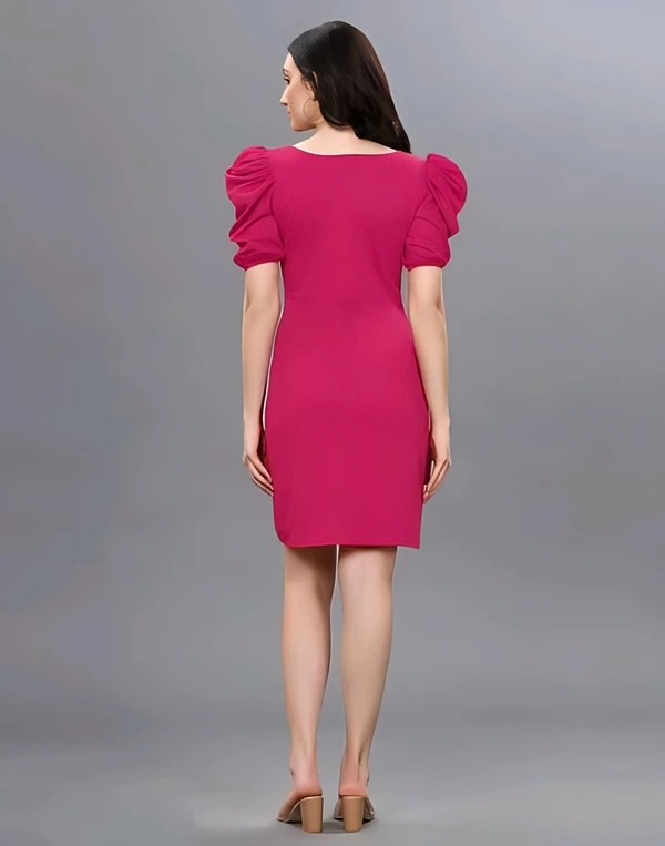 Elegant Classy Dress - Cerise Red, L, Free