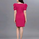Elegant Classy Dress - Cerise Red, L, Free