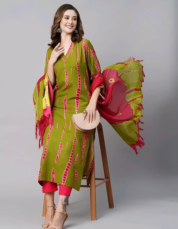 Kurta & Trouser With Dupatta Set - Hacienda, L, Free