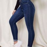 Stretchable Casual Jeans - Navy Blue, 28, Free