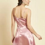 Satin Party Dress - Sea Pink, XS, Free