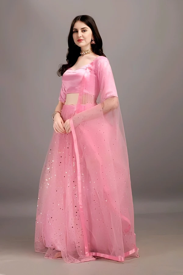 Baby Pink Lehenga Choli - Beauty Bush, Free Size, Free