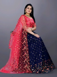 Designer Thresd Lehenga - Multicolor, Free Size, Free