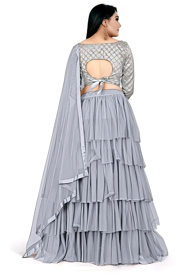 Grey Lehenga - Chatelle, Free Size, Free