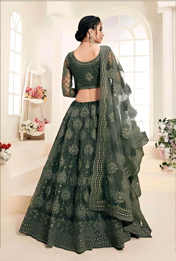 Ethnic Lehenga - Cape Cod, Semi Stitched, Free