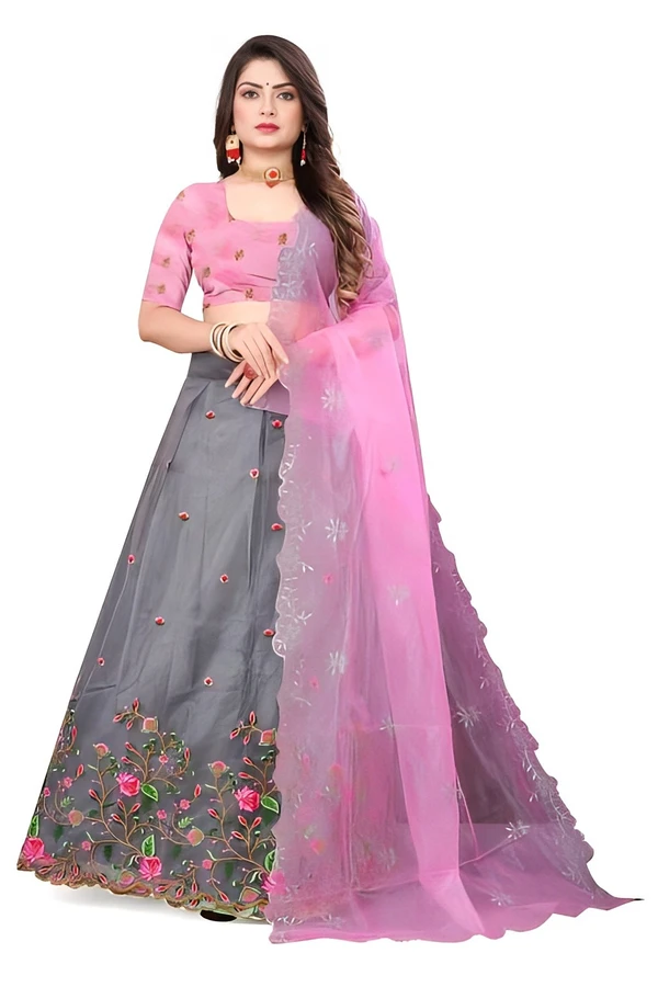 Fancy Lehenga - Multicolor, Free Size, Free