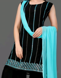 Sharara With Dupatta Set - Black, L, Free