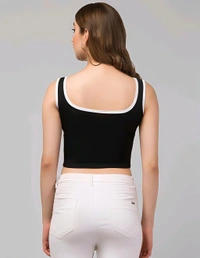 Flared Crop Top - Black, L, Free