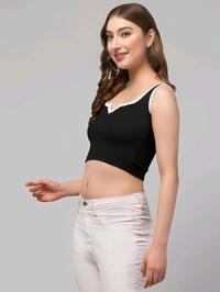 Flared Crop Top - Black, L, Free