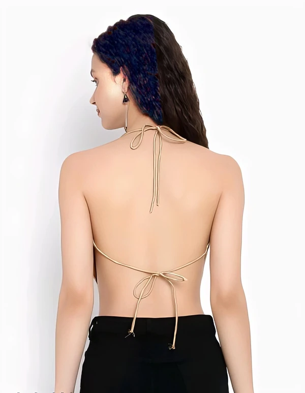 Sexy Unique Triangle Backless Top - Tequila, XS, Free