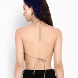 Sexy Unique Triangle Backless Top - Tequila, XL, Free