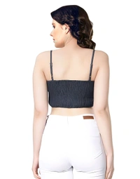 Denim Sleeveless Top - Black, XL, Free