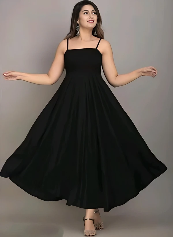Fashionable Maxi Dress - Black, L, Free