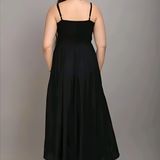 Fashionable Maxi Dress - Black, XXL, Free
