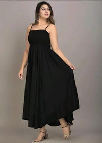 Fashionable Maxi Dress - Black, XL, Free