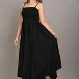 Fashionable Maxi Dress - Black, XXL, Free