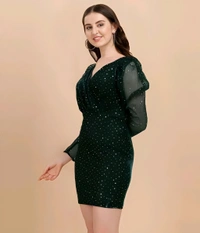 Fancy Short Dress - Black Bean, M, Free