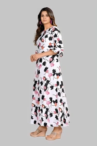 Crepe Maxi Dress - White, XS, Free