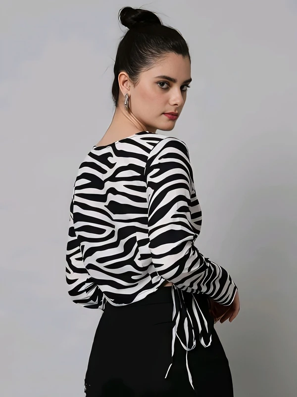 Cool Printed Dress - Black & White, L, Free