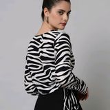 Cool Printed Dress - Black & White, L, Free