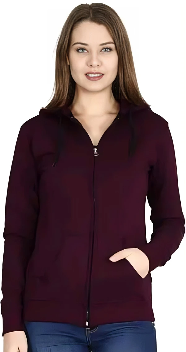 Zipper Hoodie Sweatshirt - Cocoa Bean, S, Free