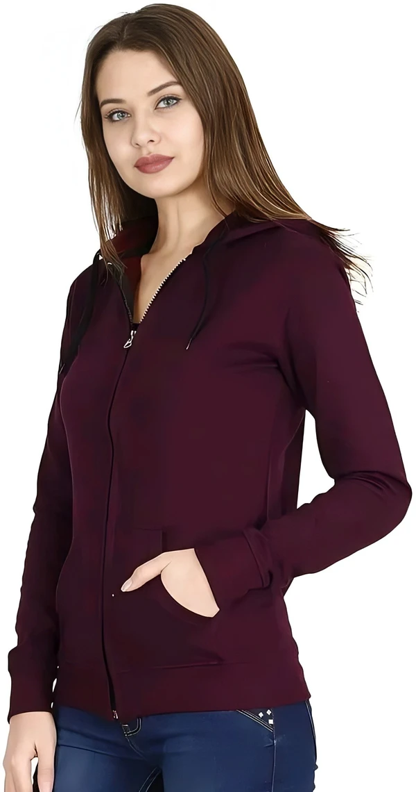 Zipper Hoodie Sweatshirt - Cocoa Bean, S, Free