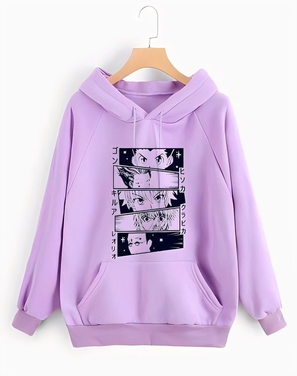 Anime Sweatshirt - French Lilac, M, Free