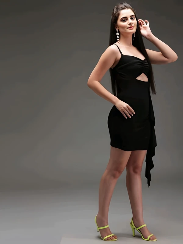 Unique Insta Dress - Black, L, Free