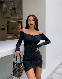 Sensual Midi dress - Black, L, Free