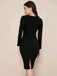 Sleek Bodycon dress - Black, S, Free