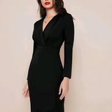 Sleek Bodycon dress - Black, M, Free