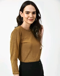 Round Neck Skimmer Top - Potters Clay, M, Free