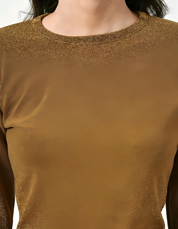 Round Neck Skimmer Top - Potters Clay, L, Free