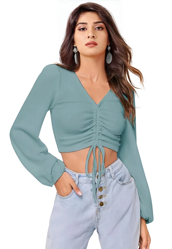 Central Lace Crop Top - Cascade, XS, Free