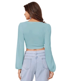 Central Lace Crop Top - Cascade, S, Free