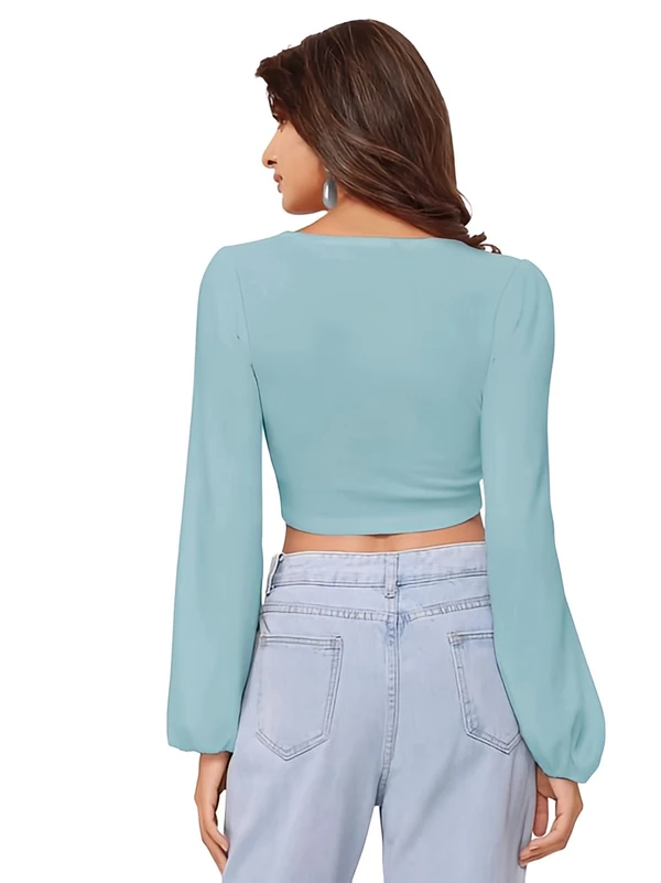 Central Lace Crop Top - Cascade, M, Free
