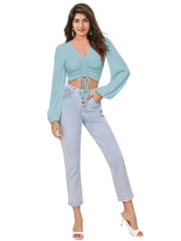 Central Lace Crop Top - Cascade, S, Free