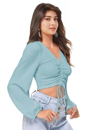 Central Lace Crop Top - Cascade, S, Free