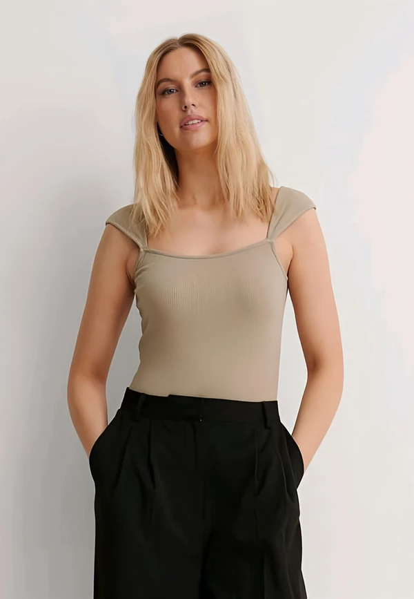 Ribbed Crop Top - Bison Hide, XS, Free