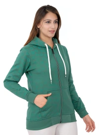 Casual Hooded Sweatshirt - Viridian, XL, Free