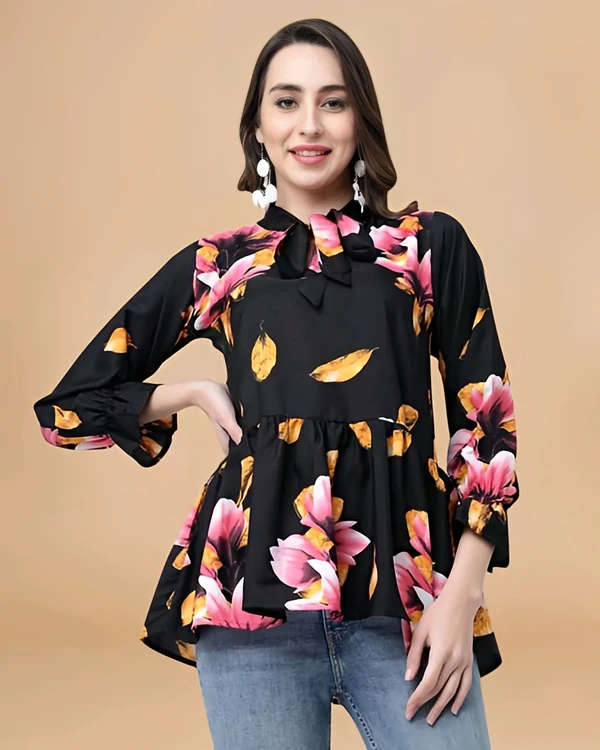 Crepe Top - Black, XXL, Free